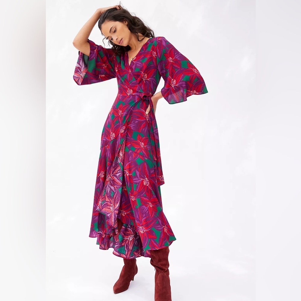 Farm Rio Vieques Wrap Maxi Dress Size XS